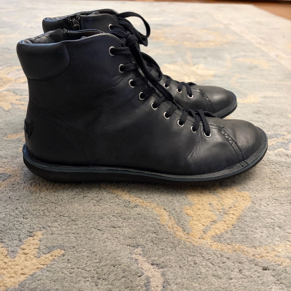 Camper Black Leather Men's Boots